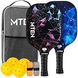 MTEN USAPA Approved Pickleball Set of 2 with Balls, Bag & Grip Tapes
