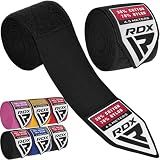 RDX Boxing Hand Wraps 4.5M / 180 Inches – Mexican Style Semi-Elastic MMA Inner Gloves - Wrist Support for Muay Thai, Kickboxing, BJJ, Karate - Thumb Loop & Hook and Loop Closure - Cotton & Nylon Blend