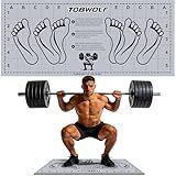 TOBWOLF Squat Mat with Foot Position - 31.5'' x 13.8'' Non-Slip Exercise Mat for Man Home Gym Workouts, Pro-Grade Cushion for Barbell Squats and Lunges, Improve Muscle Activation & Training Safety