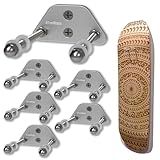 ATOOMTUZS Skateboard Wall Mount Display(6 Packs)-Aluminum Ramp Shape Skateboard Deck Wall Mount with Two Screw Holes for Horizontal and Vertical Hanging Skateboard Display Decor