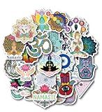 30PCS Buddha Mandala Stickers Pack – Spiritual Boho Yoga Vinyl Stickers for Laptop, Water Bottle, Journal – Chakra, Hamsa, Om, Zen Meditation Aesthetic