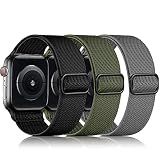 DaQin 3 Pack Stretchy Solo Loop Compatible with Apple Watch Bands Men Women