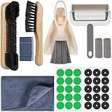 Billiard Pool Table Accessories Kit: 10 Piece Set with 2 Pool Table Brushes,2 Ferrule Polish Cloths,2 Cue Polish and Cleaning Cloths,Lint Roller,Dustpan and Broom,15 Marker Dots,15 Felt Repair Patches