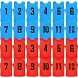 Vabean 24 Pack Nylon Mesh Scrimmage Team Practice Vests, Blue, Red