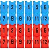 Vabean 24 Pack Nylon Mesh Scrimmage Team Practice Vests Pinnies Jerseys Train Vest for Adult Sport Basketball Soccer Football (Blue, Red)