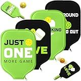 Poen 4 Pcs Ball Paddle Covers 8.5 x 11 Inch Standard/Elongated Paddle Cover Protective Neoprene Racket Sleeve Bag with Zipper Universal Case Fits 8.25 Wide for Sports Men Women Gift(Classic Style)