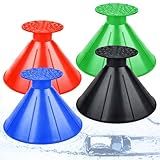 2026 Car Ice Scraper,Snow Scraper,Magical Ice Scrapers for Car Windshield,4 Pcs Portable Multifunctional Snow Remover Wiper,Upgrade 2-in-1 Refueling and Deicing Removal,Universal for Bus, Truck, SUV