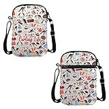 VAMSII Curling Inspired Gift Curling Life Crossbody Bag Curling Stone Lover Travel Bag Curling Stone Player Team Gift (Curling Life C)