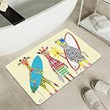 ZHUZHISHAN Diatomaceous Earth Bath Mat,Animals with a Surfboard Non-Slip Volume Super Absorbent Fast Drying Eco-Friendly Easy to Clean for Bathroom Kitchen Door mat 16×24Inch (40 * 60cm)