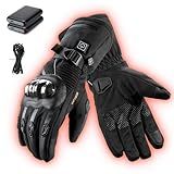 Heated Gloves with 3 Heat Settings for Men Women, 7.4V Rechargeable Battery, Electric Touchscreen Hand Warming Gloves Winter Outdoor Work Hunting Motorcycle Cycling (Black, L)