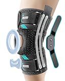 ZEAZEN Hinged Knee Brace with Dual Hinges & Patella Compression Pads – Strong Knee Support for ACL, MCL, Meniscus, Joint Stability – Adjustable Open Patella Design for Men and Women, Plus Size Fit (Large)