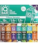 IQBAR Clean Plant Protein Bars - Bar Sampler - 7 Count - Keto, Vegan, High Fiber, Gluten and Dairy Free, Low Sugar Snack - Brain and Body Nutrients for Focus, Energy, Meal Replacement
