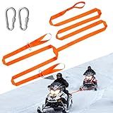 19 Ft Long Snowmobile Tow Straps Snowmobile Accessories with 2 Locking Carabiners Clips, Heavy Duty 4400lbs Break Strength Tow Strap kit for ATV, Skidoo, Ski, Sled