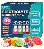 Venture Pal High Sodium Sugar-Free Electrolyte Powder Packets - Hydration Packets with Sodium, Potassium & Magnesium | Zero Calories | Vegan, Keto, and Paleo Friendly | 16 Sticks