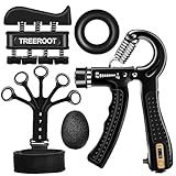 5PCS Grip Strength Trainer Kits, Hand Gripper Strengthener, Forearm Strengthener, Forearm Exerciser, Finger Exerciser, Wrist Strengthener, Stress Relief Ball, Grip Ring, for Muscle Building