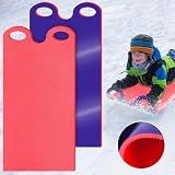 2PCS Roll up Snow Sled with Handles, Foam Plastic Sleds, High Speed Snow Sledding Equipment for Kids, Beach, Grass, Sand