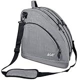 WOLT Ice Skate Bag - Inline Roller Skate Bag with Adjustable Shoulder Strap for Both Youth and Adults.grey
