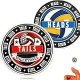 Volleyball Coin Tosser - Heads and Tails Sports Coins for Coin Tossing - Volleyball Referee Equipment, Portable Sports Coins for Referee Training Competition Referee Equipment Accessories, 1.57 Inch