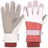 Jikuzfu Kids Winter Ski Gloves Touchscreen and Waterproof Warm Snow Gloves for Snowboarding, Sledding for Boys Girls