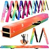 MARFULA 6 FT / 8 FT / 9 FT Folding Gymnastics Beam Foam Balance Floor Beam - Extra Firm - Suede Cover - Anti Slip Bottom with Carry Bag for Kids/Adults Home Use