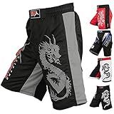 MRX MMA Fight Shorts for Men Cage BJJ Fighting Sports Active Boxing Kickboxing Muay Thai Grappling Trunk (Grey - X-Large)
