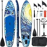 YITAHOME 11 FT Inflatable Stand Up Paddle Board for All Skill Levels, PVC SUP Paddleboard with Complete Accessories, Wide and Non-Slip Comfort Deck for Youth & Adults