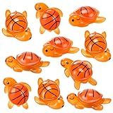 Amyhill 10 Pcs Mini Resin Basketball Team Gifts Turtle Emotional Sports Gifts Small Sports Turtle for Birthday Basketball Themed Party Decoration Players Fans Coworkers