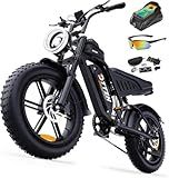DTTZH F6 Peak 1500W Adult Electric Bike, Fast E Bikes for Adults Electric, 20" x 4" Fat Tire Ebike, 750W Motor Long Range Electric Mountain Bikes, 48V 15.6Ah UL 2849 Certified, 60 Miles Range (Black)