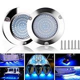 90led Boat Marine Led Underwater Lights,Stainless Steel IP68 Waterproof Surface Mount, for Stern Interior Navigation Deck Courtesy Night Fishing Cruise Ships Yachts Boats Sailboat Pontoon Transom