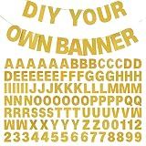 DIY Banner Kit with Letters Glitter Banner Letters Customizable Birthday Banners Graduation Banner Custom Party Hanging Banner for Graduation Wedding Party Baby Shower Decoration(Gold)