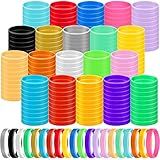 Aoriher 200 Pcs Silicone Wristbands Bulk Rubber Bracelets Solid Color Silicone Bracelet Colored Stretch Rubber Wristbands Blank Sports Bands for Men Women Teen Games Teams Events Gifts, 20 Color