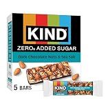 Kind Zero Added Sugar Healthy Snacks Bars, Dark Chocolate Nuts & Sea Salt, Gluten Free, High Fiber, Keto Snacks, 5g Protein, 5 Count