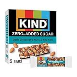 Kind Zero Added Sugar Healthy Snacks Bars, Dark Chocolate Nuts & Sea Salt, Gluten Free, High Fiber, Keto Snacks, 5g Protein, 5 Count