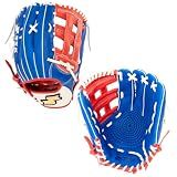 SSK Z5 Craftsman Outfield Baseball Glove – Deep Pocket 12.25" - 12.5” - 12.75” – Right & Left Hand Throw (Royal/White/Red, 12.5" - Right Hand Throw)