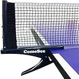 Comesee Kioos Collapsible Table Tennis Net Professional Steel Pingpong Net Clip Grip Mesh Training Competition Portable Tension Adjustable Post (Navy)