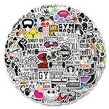 104pcs Fitness Aesthetic Vinyl Waterproof Decals Stickers Pack Gym Cute Cartoon for Water Bottle,Laptop,Phone,Skateboard,Scrapbooking,Bumper for Party Supply Decor Favor