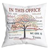 In This Office We Are A Team Inspirational Throw Pillow Covers Cushion Cover decor for Sofa 18x18 inch Inspirational Home Bedroom Office Quotes Positive Modern Decor Pillowcase，Inspirational Gifts