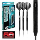RED DRAGON Razor Edge Steel Tip Darts Set - 85% Tungsten Barrels for Precision & Control, Razor Edge Grip, Multiple Weights 26g, Flights & Shafts Included, Black