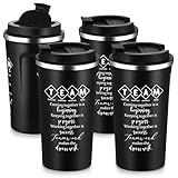 Skybooly 4 Pcs Best Team Ever 17oz Stainless Steel Tumblers - Team Appreciation Gifts for Employees, CNA Week, Farewell & Retirement Coworkers, End of Year Teacher GIfts (Black)