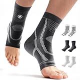 3 Pairs Ankle Brace for Women & Men,[Upgraded Ultra Breathable] Plantar Fasciitis Socks,Ankle Compression Sleeve for Achilles Tendonitis Relief, Heel Pain,Foot Pain and Swelling in Ankle Support (L)