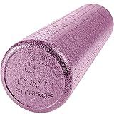 Day 1 Fitness High Density Muscle Foam Rollers - Sports Massage Rollers for Stretching, Physical Therapy, Deep Tissue, Myofascial Release - Ideal for Exercise and Pain Relief – Solid Purple, 24”