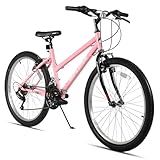 HILAND Bamcbase Womens Mountain Bike, 26 Inch 18 Speeds Hybrid Commuter Bicycle for Adults, Sport Hardtail Trail MTB Pink