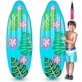 Foilswirl 2 Pcs 60 Inch Luau Inflatable Surfboard for Beach Inflatable Surf Board Luau Decoration Tropical Pool Surfboard Float for Surf Hawaiian Theme Summer Sea Party