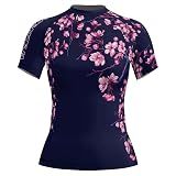 RASHNINJA Women's Samurai Short Sleeve Rash Guard BJJ MMA Compression Shirt - Base Layer for No-Gi Fitness Workouts (US, Alpha, Small, Regular, Regular, S1)
