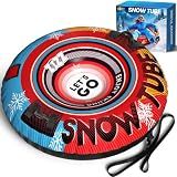 ZIZZ 48" Snow Tubes for Kids Adults Sledding Heavy Duty with Canvas Cover