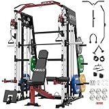 Mikolo Smith Machine, 2200lbs Squat Rack with LAT-Pull Down System & Cable Crossover Machine, Power Rack and Packages (RPRO230CPHGP)