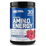 Optimum Nutrition Amino Energy - Pre Workout with Green Tea, BCAA, Amino Acids, Keto Friendly, Green Coffee Extract, Energy Powder - Blue Raspberry, 30 Servings (Packaging May Vary)