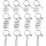 Kathfly 12 Pcs Employee Appreciation Gifts for Coworker Thank You Keychain Bulk Administrative Assistant Gift(Silver)