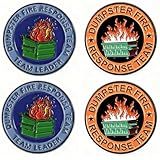 4PCS Dumpster Fire Response Team Pin,Dumpster Fire Team Leader Pin,Office Humor Funny Enamel Pins Gifts for Coworkers Team Leader