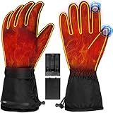 BESWORLDS Battery-Operated Heated Gloves for Men & Women, Hand Warmers Waterproof Windproof Touchscreen, Warming Gloves for Skiing Hunting Cycling Winter Outdoor Activities, Black XL